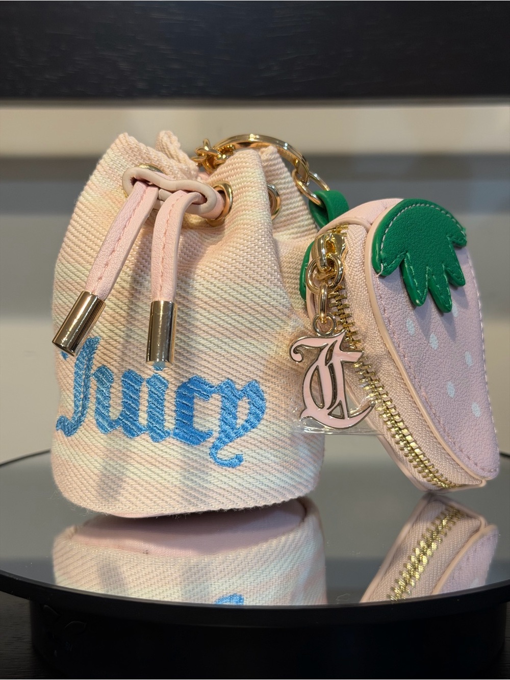 Juicy Couture Mini Bucket Bag & Strawberry Keychain Bag Charm - Picture 4 of 11